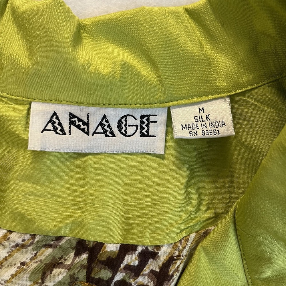 Vtg Anage Silk Jacket Womens M Embroidered Safari Art to Wear Giraffe Peacock - Picture 11 of 14